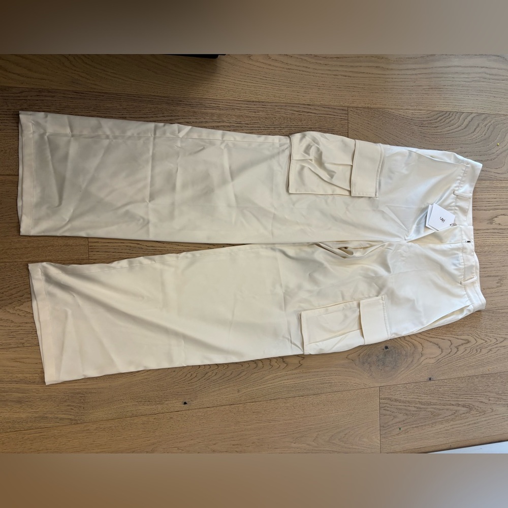 Frankie shop satin Cream Cargo Pants